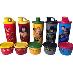DC Comics Justice League Tupperware Superhero Tumbler Snack Set Batman Wonder